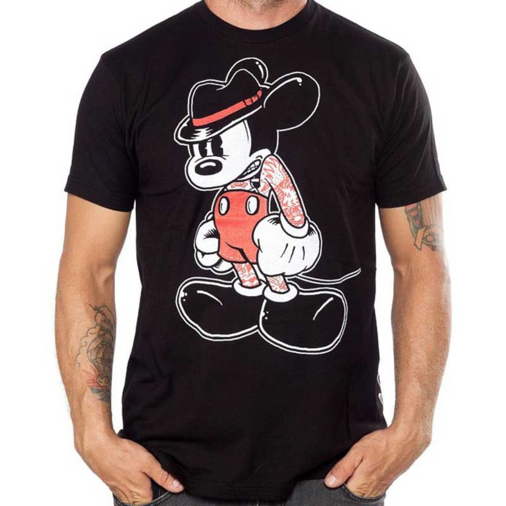 NWT Tattooed Mean Mouse Black T-shirt Custom Art
